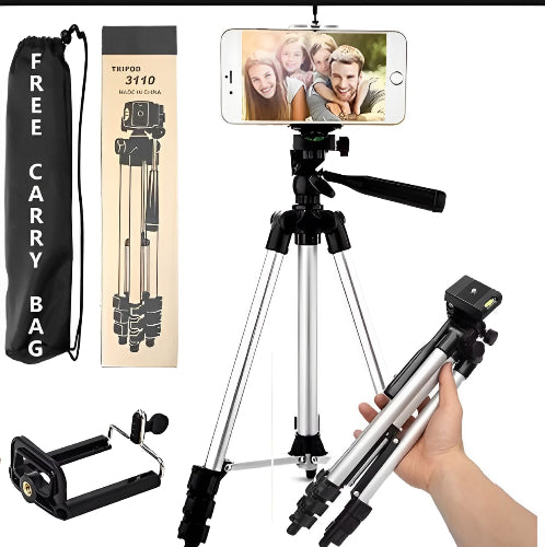 Portable Tripod Stand 3110 📸 | DSLR & Mobile Holder | Adjustable & Lightweight | Vlogging & Photography