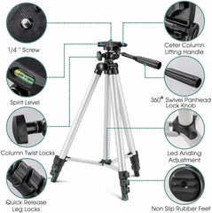 Portable Tripod Stand 3110 📸 | DSLR & Mobile Holder | Adjustable & Lightweight | Vlogging & Photography
