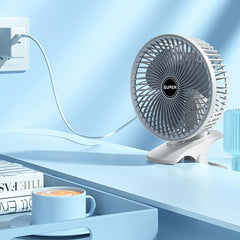 Rechargeable Clip Desk Fan ❄️ | 3-Speed USB Fan | 360° Rotation | Strong Airflow & Quiet Cooling | Home, Office & Travel